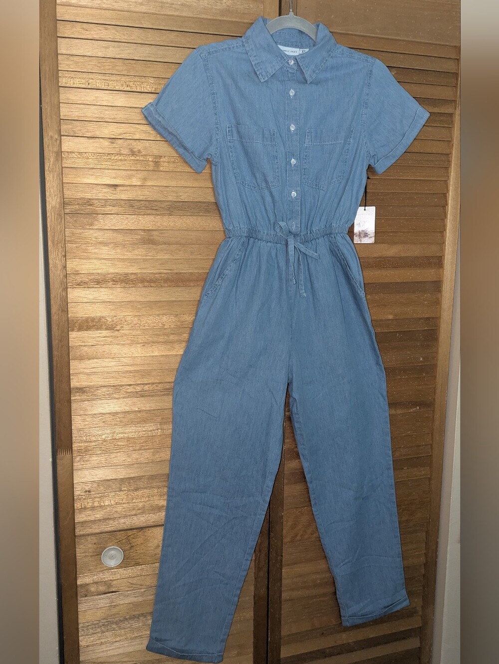 ❤️FINAL❤️Sincerely Jules Light Blue Denim Short-Sleeve Jumpsuit NWT